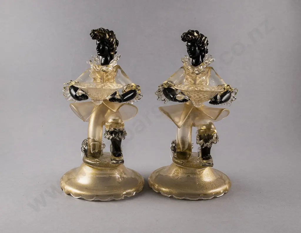 Two Venetian Murano Blackamoor Kneeling Figures Image 1++