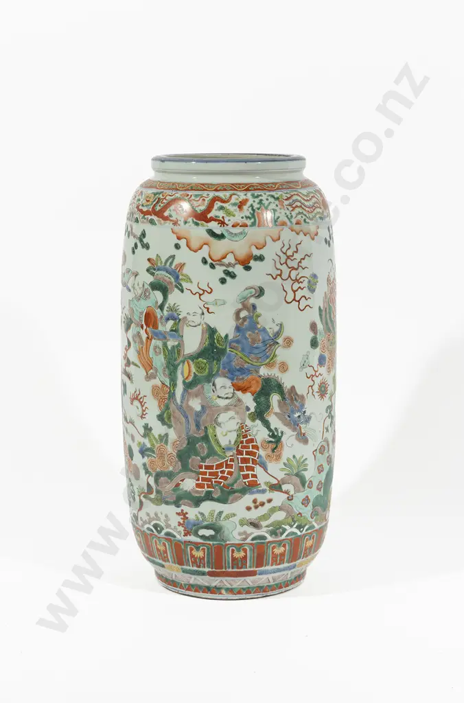 Large C19th Chinese Famille Verte Porcelain Vase Image 1++