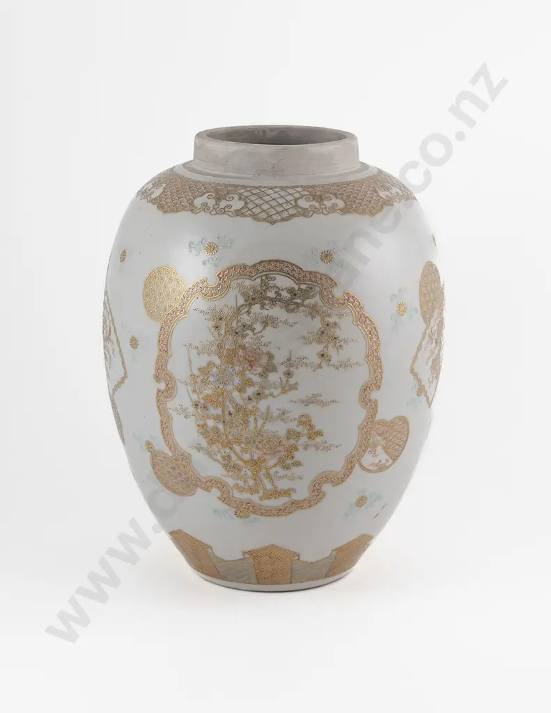 C19th Japanese Satsuma Ware Ginger Jar Image 1++