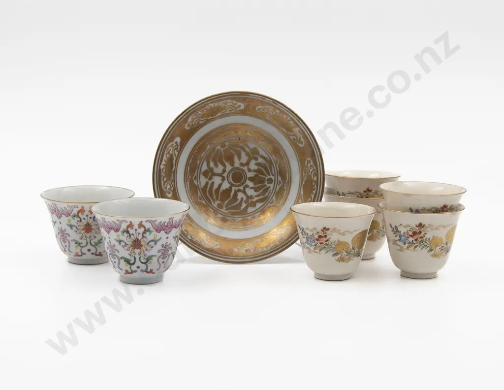 Seven Japanese Satsuma & Other Saki Bowls Image 1++
