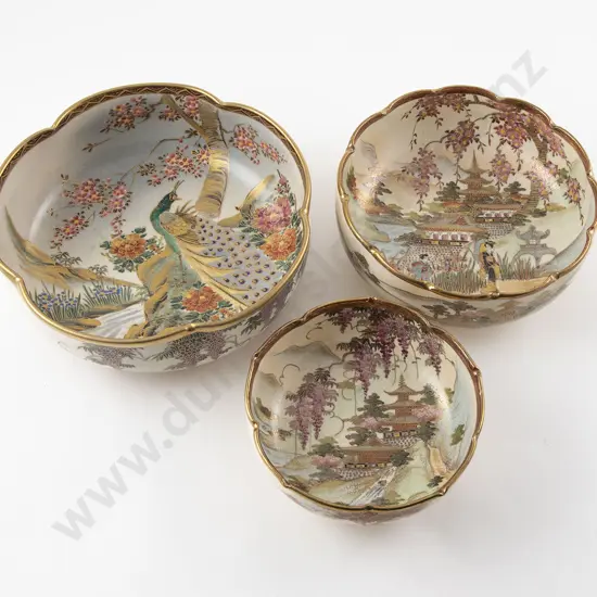 Three Early C20th Japanese Satsuma Bowls