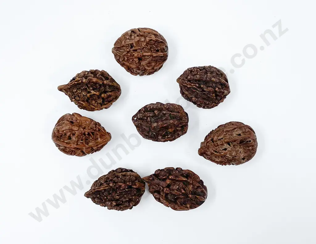 Eight Chinese Immortal Carved Walnuts Image 1++