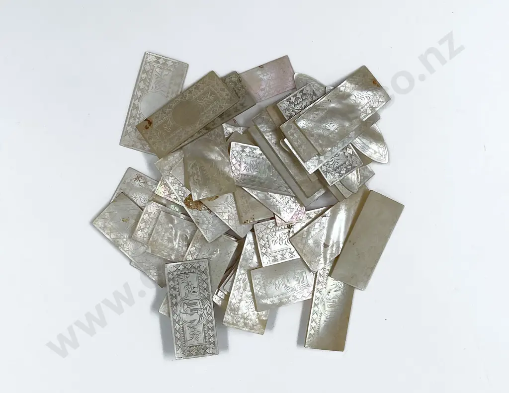 Collection Antique Chinese MOP Gaming Counters Image 1++