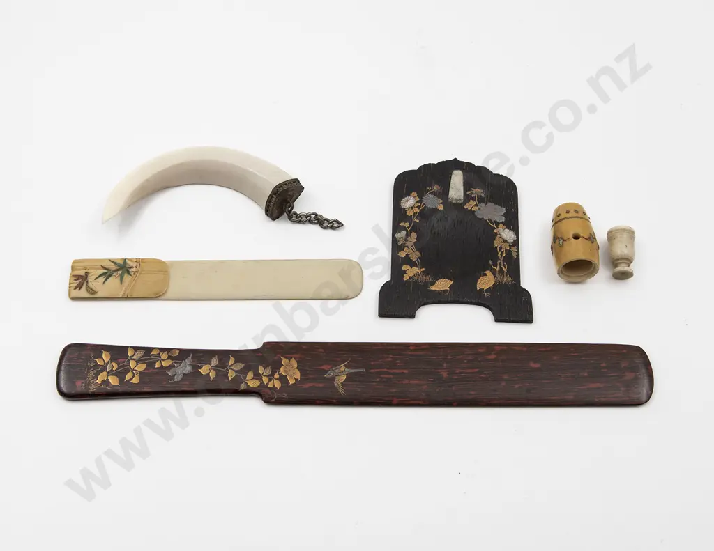 Four Various Japanese Shibayama Items Image 1++