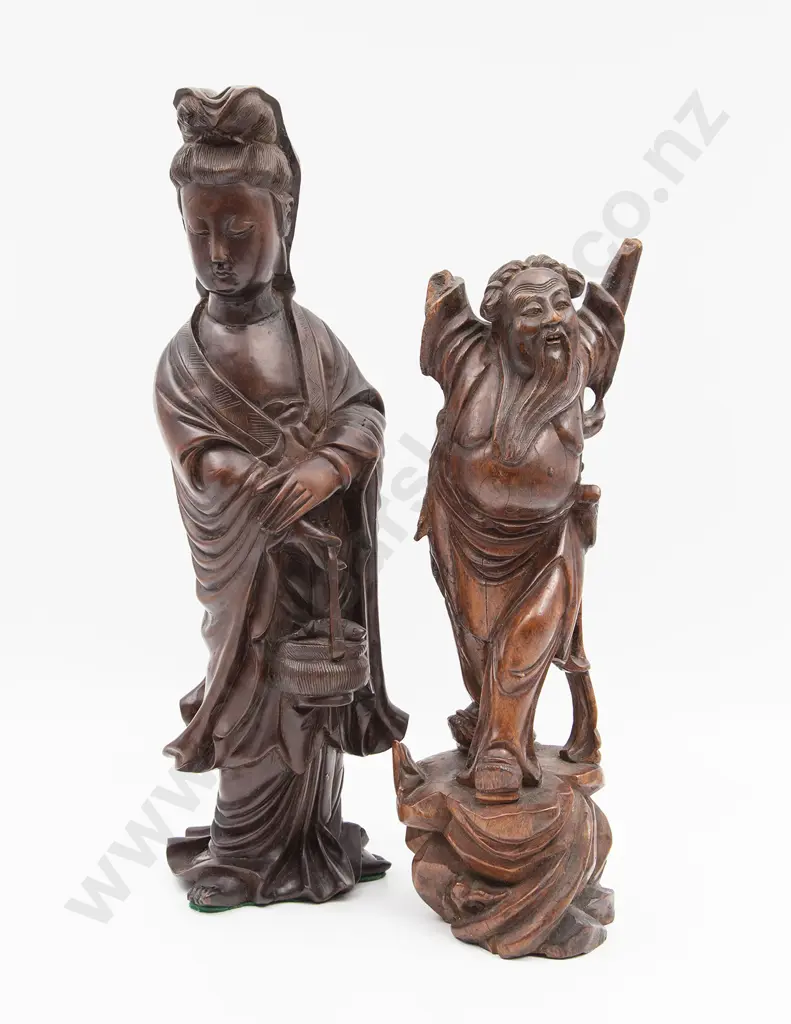 Carved  Wooden Figure Of Guanyin Image 1++