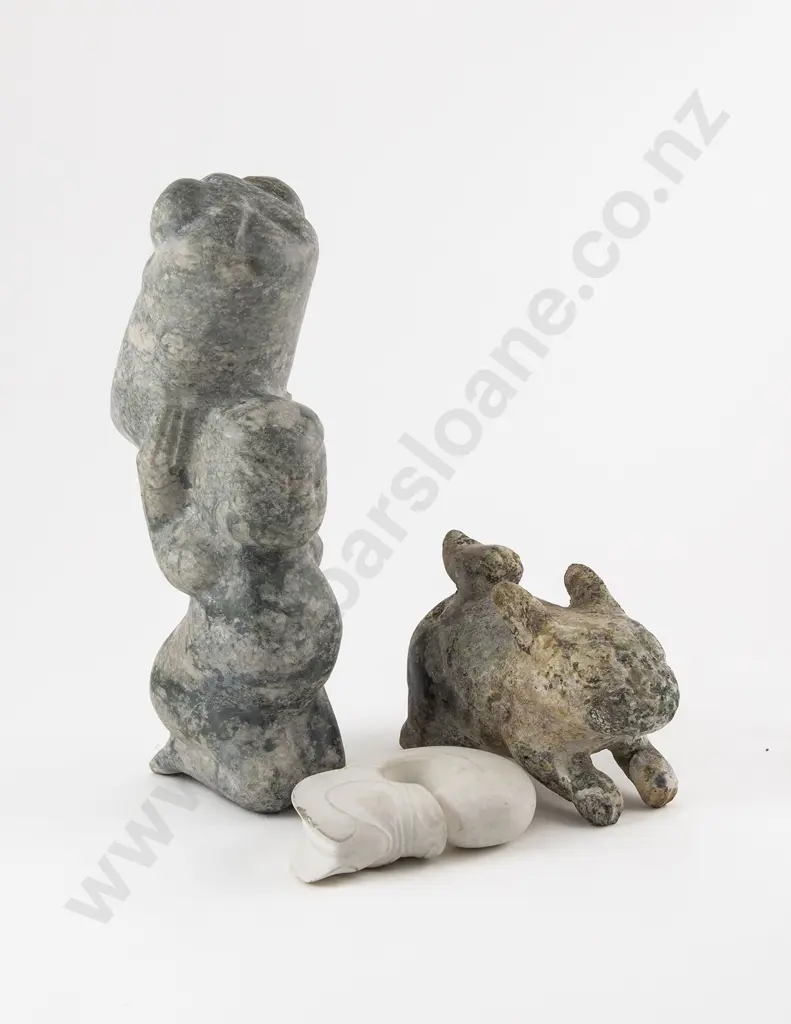 Two Chinese Hardstone Hongshan Culture Style Figures Image 1++