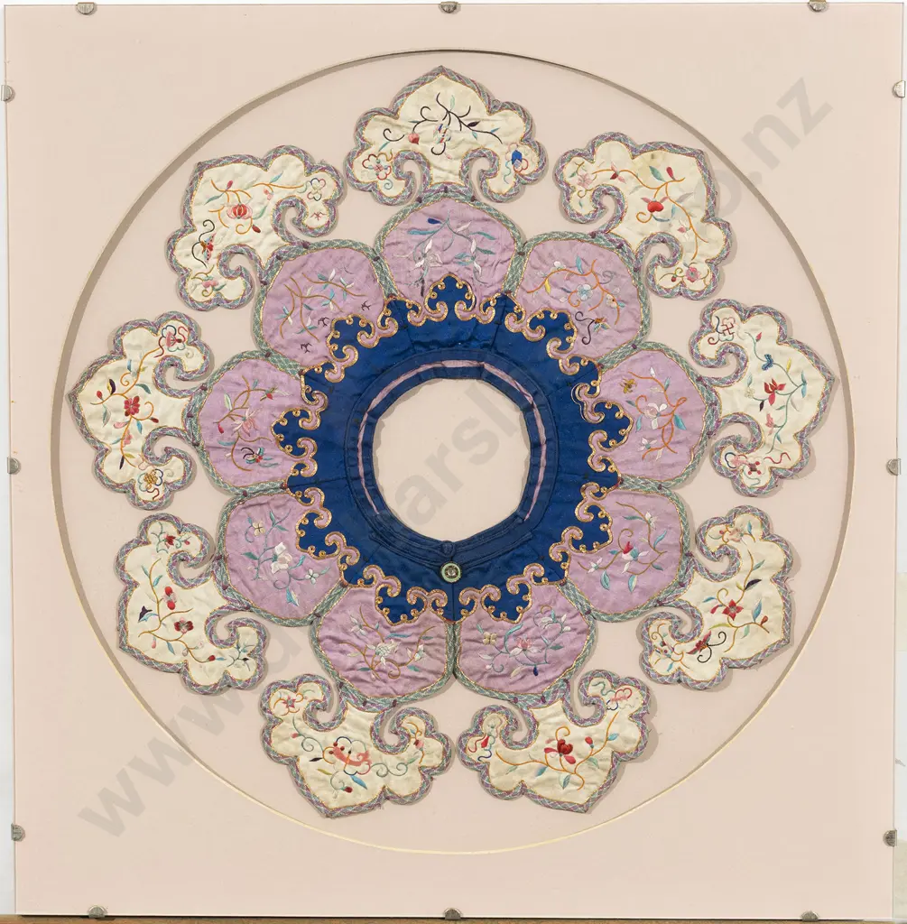 Antique Chinese Embroidered Silk Collar Image 1++