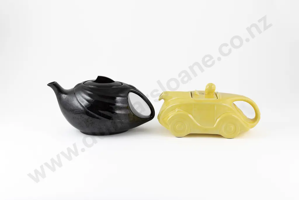 Two Sadler Art Deco Racing Car Teapots Image 1++