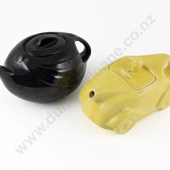 Two Sadler Art Deco Racing Car Teapots