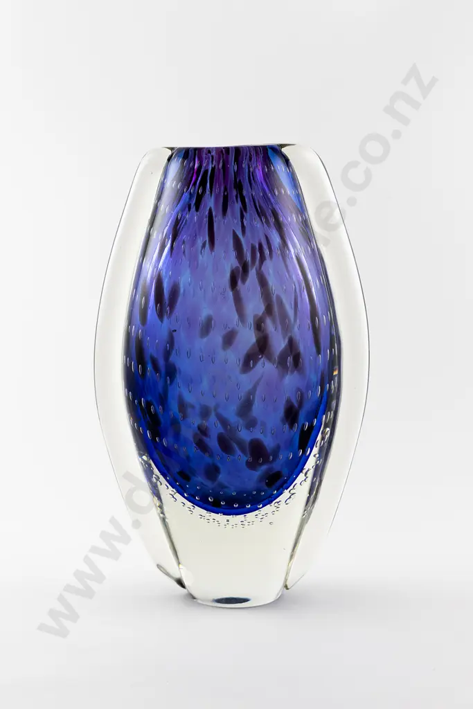 Murano Purple Vase with Clear Glass Casing Image 1++