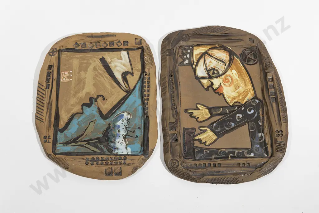 Two 1960s Scandinavian Ceramic Wall Plaques Image 1++