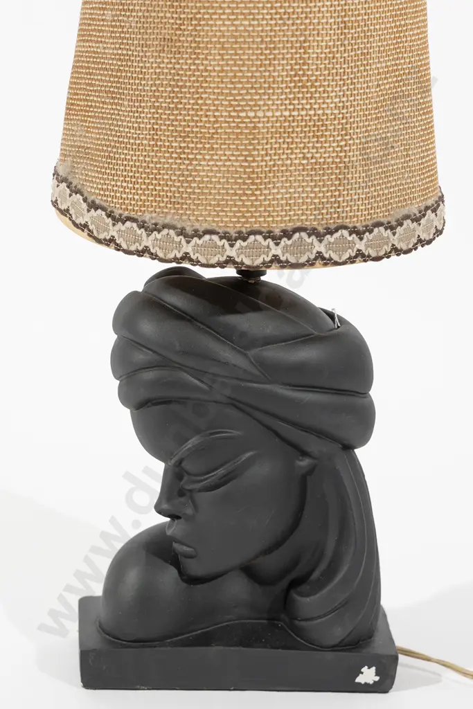 Ceramic African Lamp Base with Original Shade Image 1++