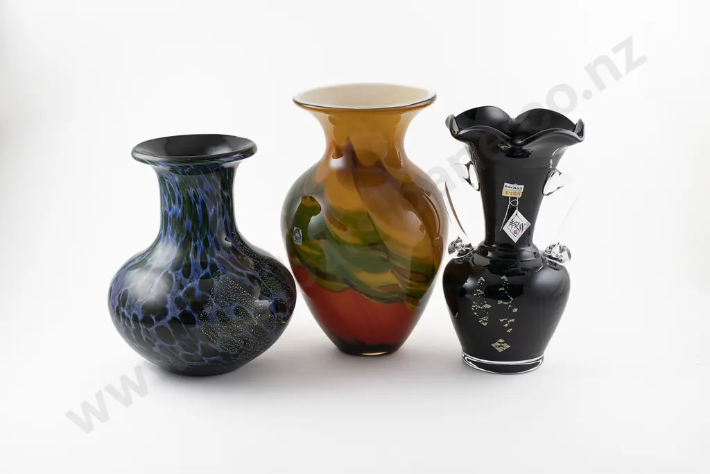 Three Japanese Art Glass vases Image 1++
