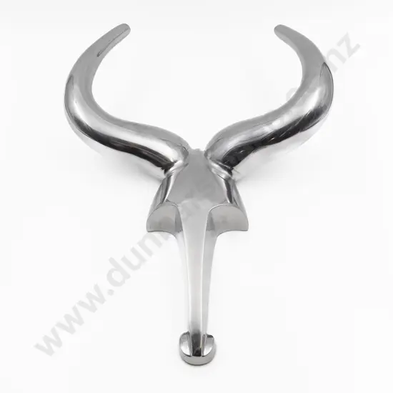 Contemporary Chromium Plated Model of a Texas Longhorn Steer