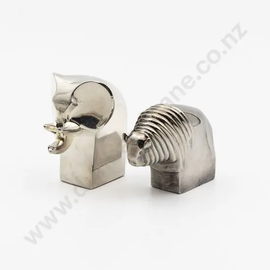 Two Dansk Japan Company Design Heavy Plated Paperweights