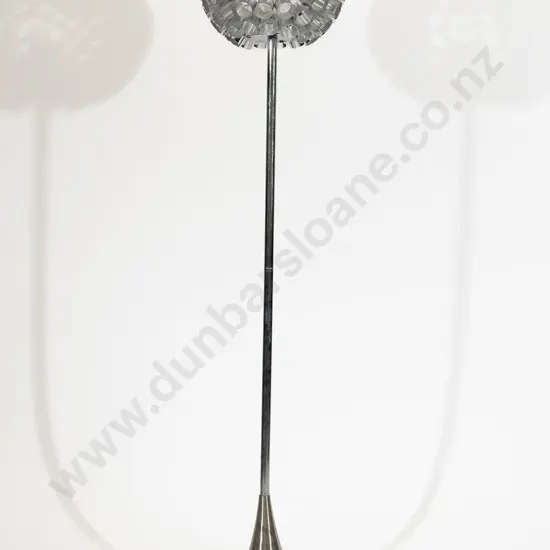 Chromium plated lamp with pierced ovoid  shade