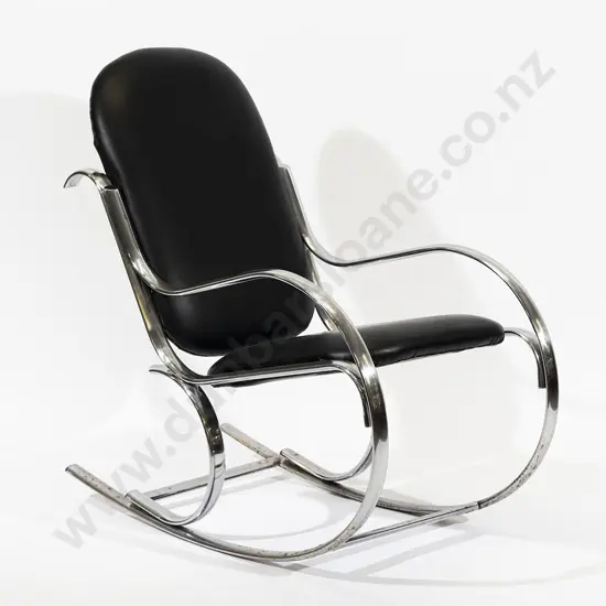 An American 1970s Chrome Rocking Chair
