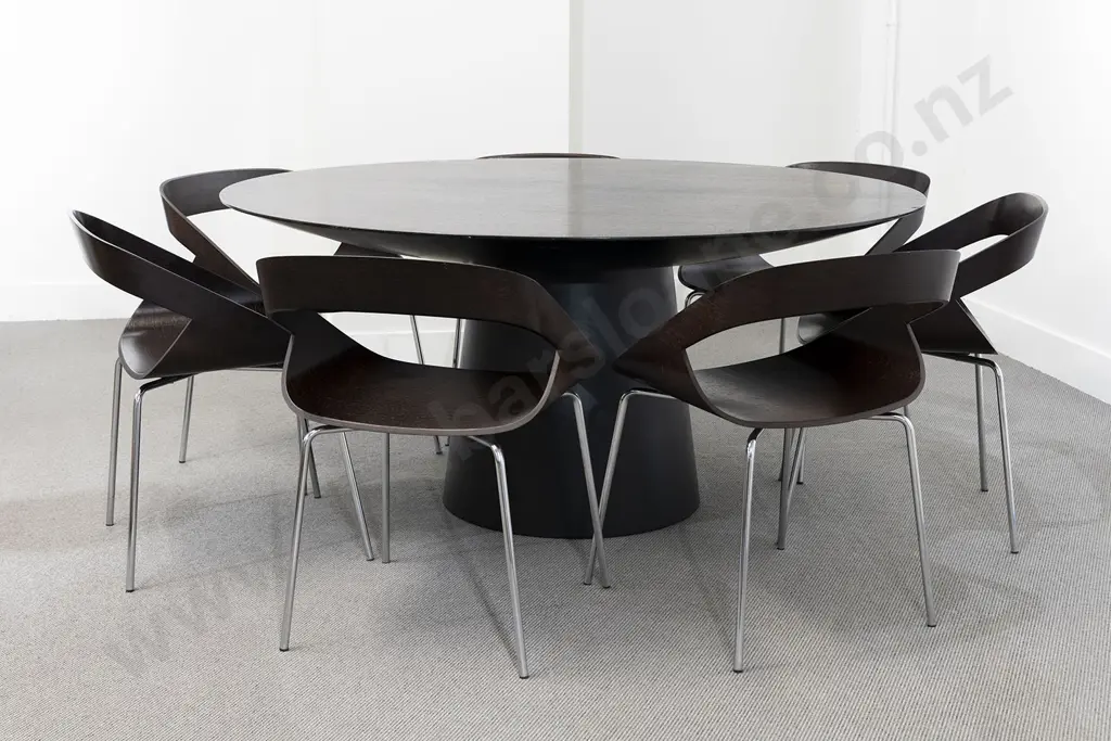 A 1980s Dining Table and Six Chairs Image 1++