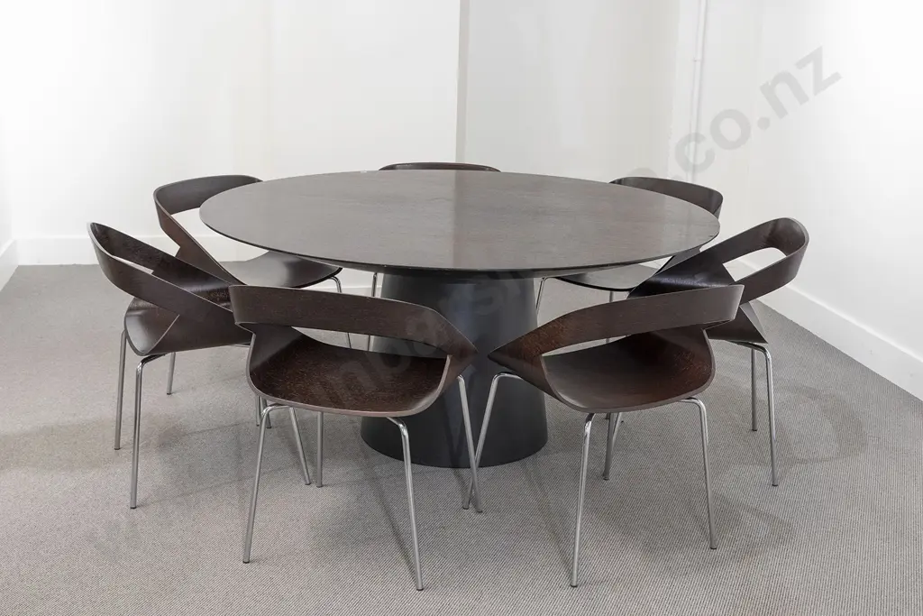 A 1980s Dining Table and Six Chairs Image 1++