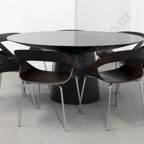 A 1980s Dining Table and Six Chairs