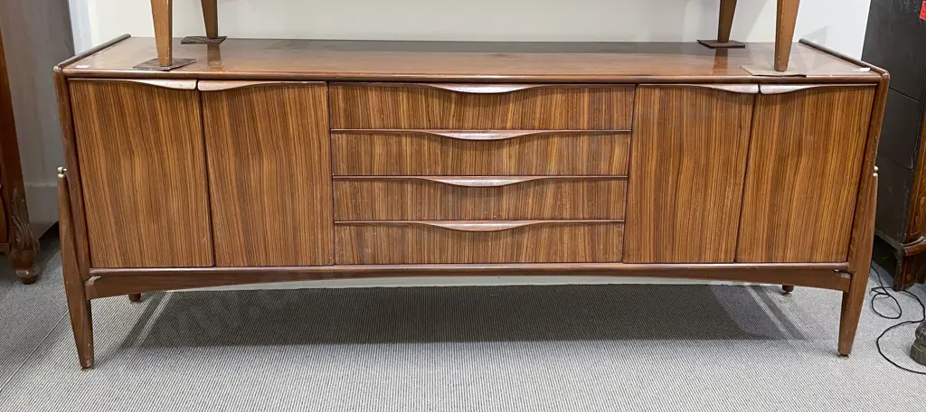 A Good Elliot's of Newbury Zebrano and Teak 1960s Sideboard Image 1++