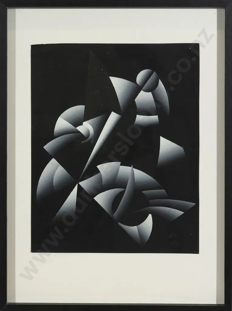 Lloyd Hillyer Untitled abstract design in black and white Image 1++
