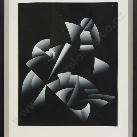 Lloyd Hillyer Untitled abstract design in black and white