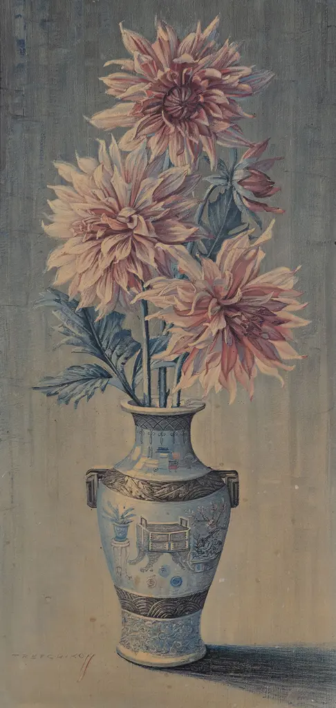 Tretchikoff Framed Print 'Dahlias' Image 1++
