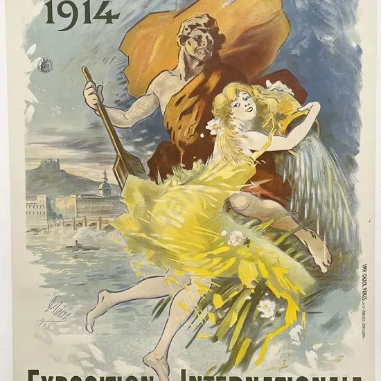 Vintage Poster From The 'Lyon International Urban Exhibition of 1914'