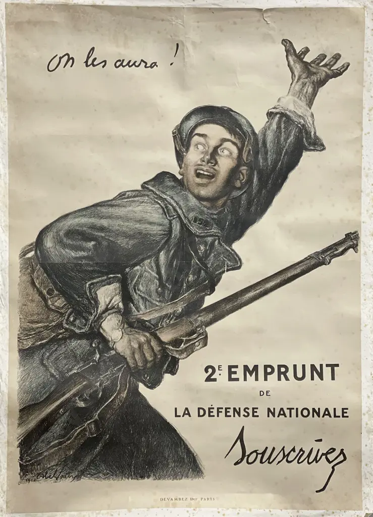 Vintage Poster 'On les aura! 2e emprunt de la défense nationale - Souscrivez' 1916 Image 1++