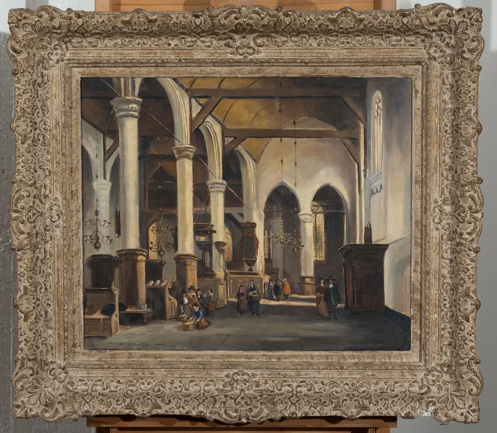 Figures in Dutch Church Interior Image 1++