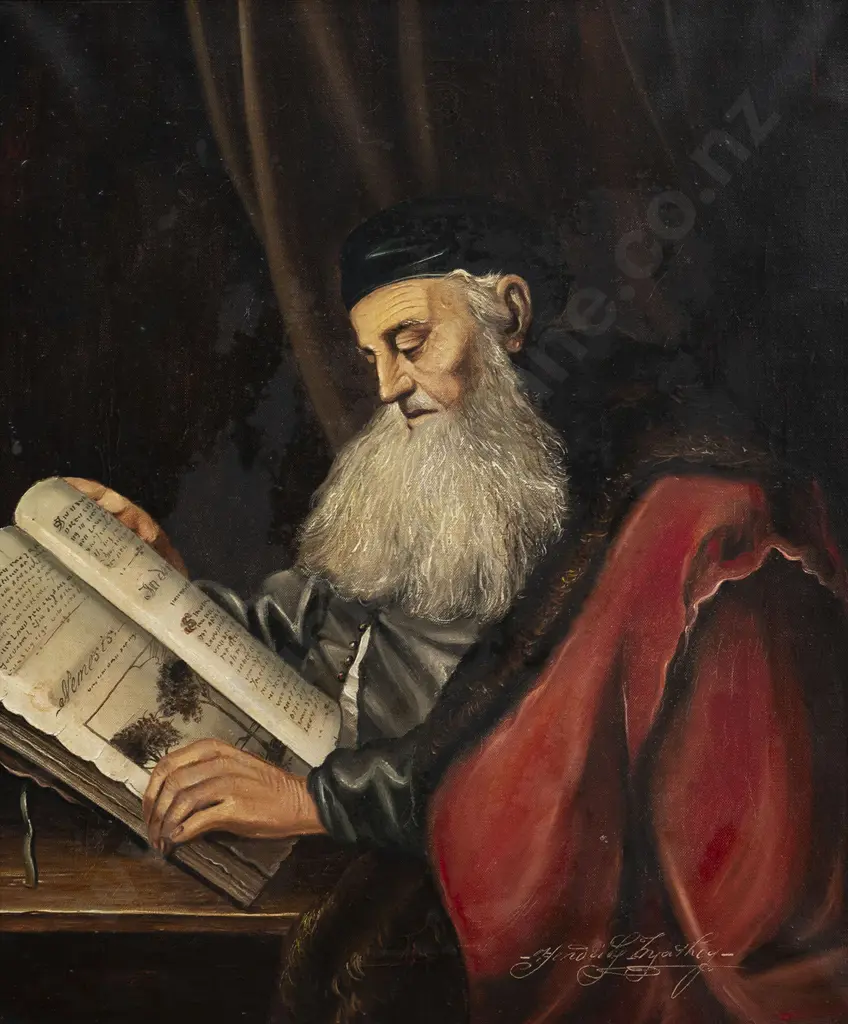 Hendricks Injathy (Dutch) - Portrait of a Bearded Man with Book Image 1++