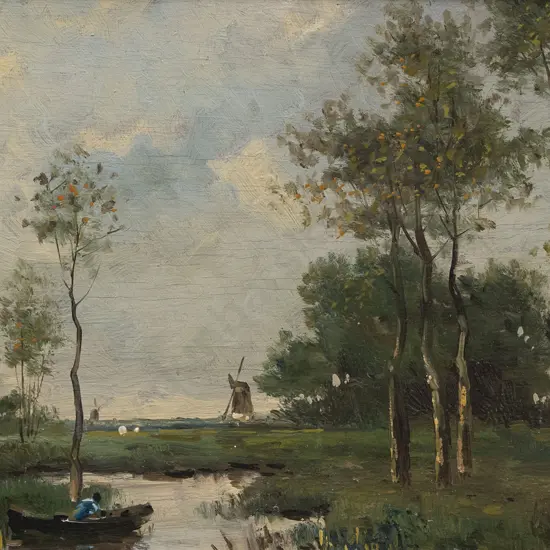 Théophile Emile Achille de Bock (1851-1905) - Dutch River Landscape