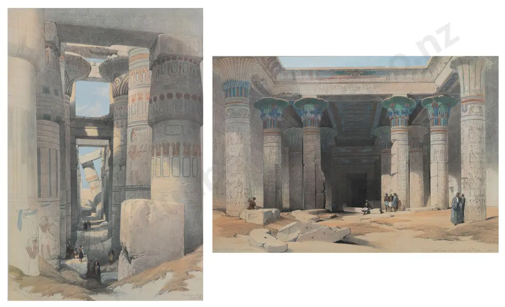 Two David Roberts Prints - Grand Portico of the Temple of Philae Image 1++