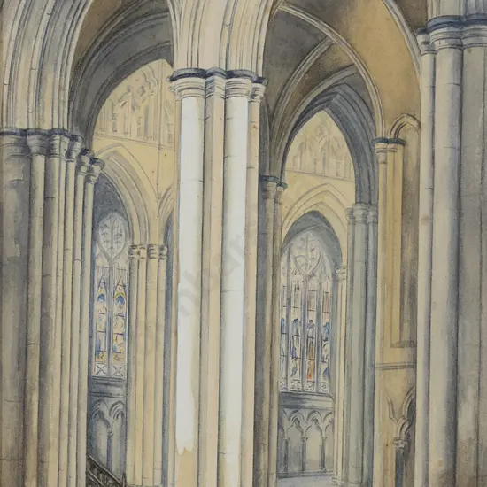 Watercolour of Church Interior