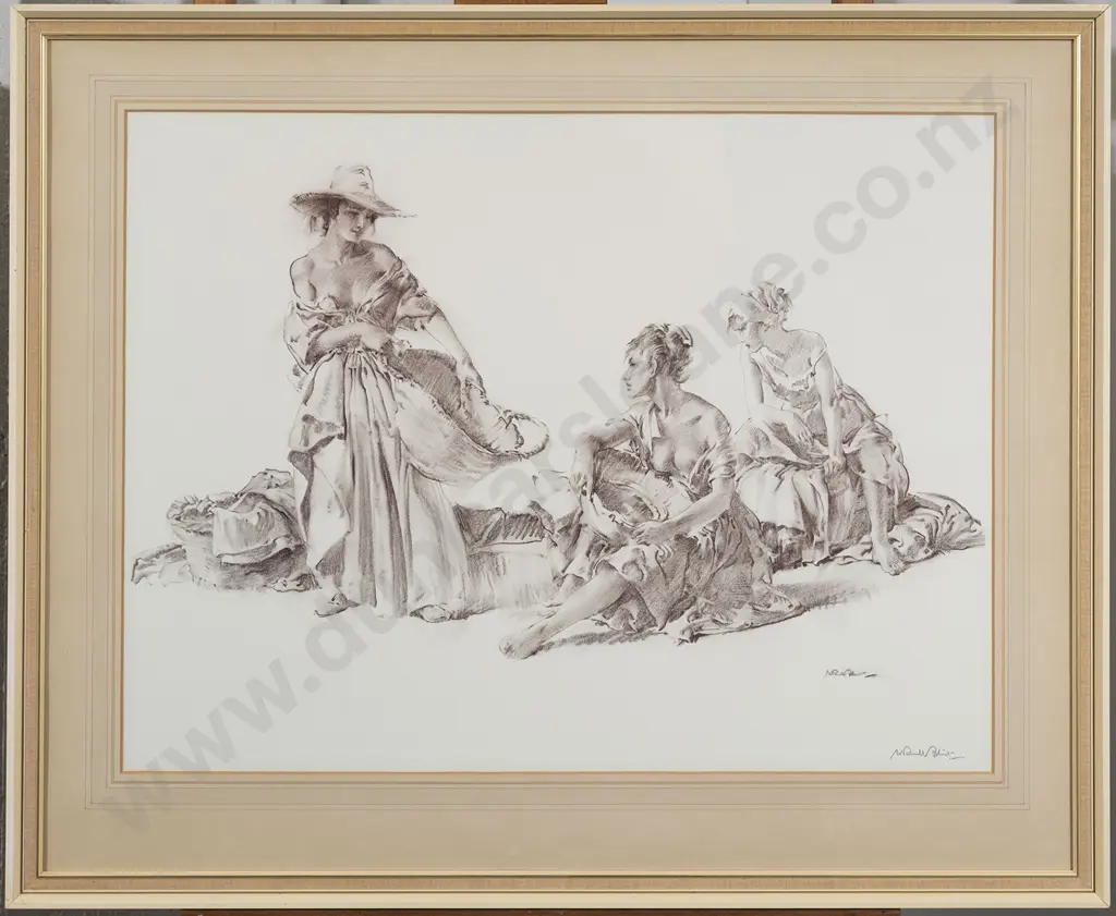 Sir William Russel Flint Signed Reproduction Print - Group of Idlers Image 1++