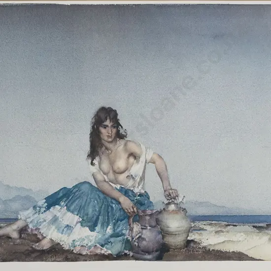 Sir William Russel Flint Signed Colour Reproduction Print - Sara