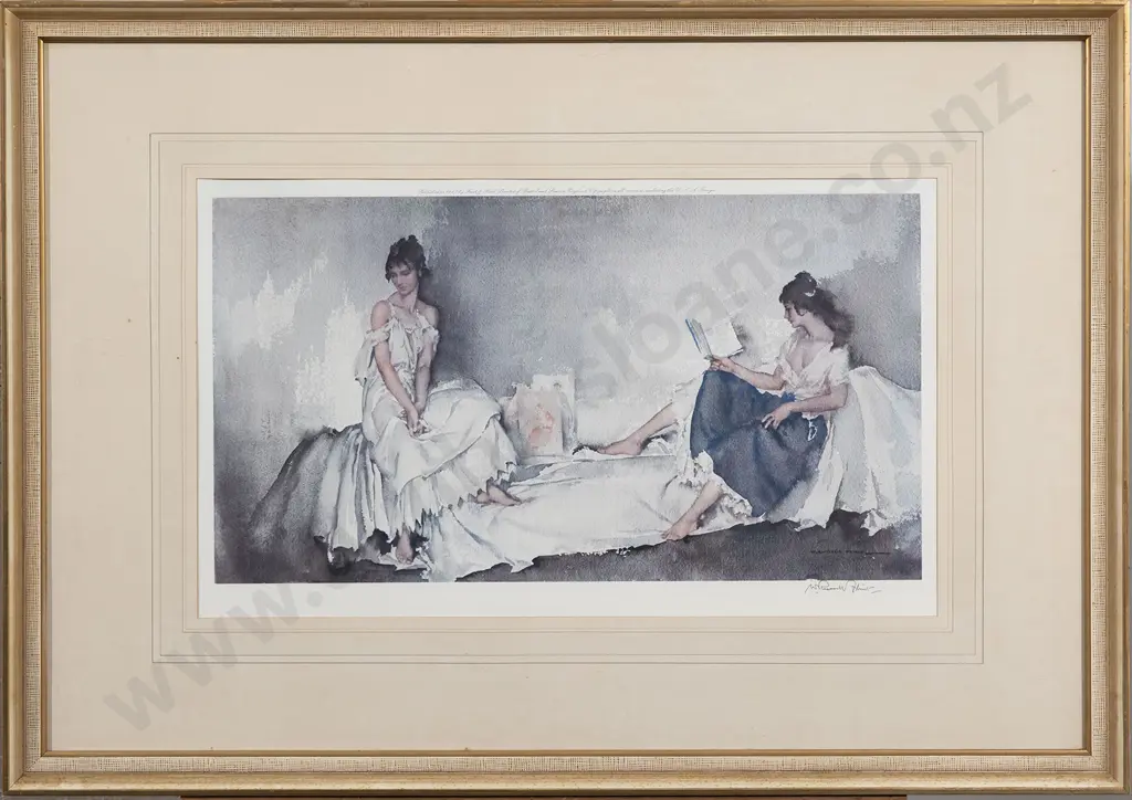 Sir William Russell Flint Colour Reproduction Print - Interlude Image 1++