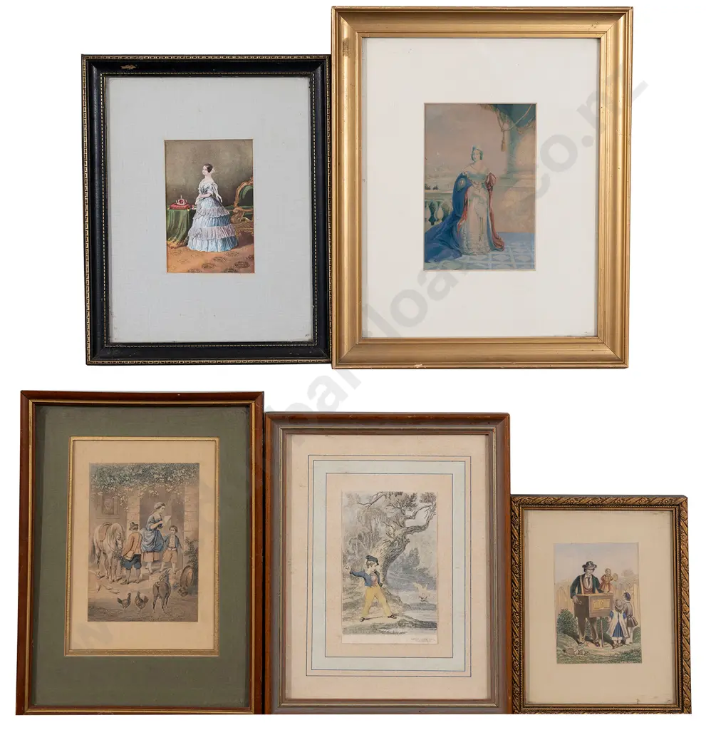 George Baxter Prints - The Lover's Letter Box and Five other Framed Works Image 1++