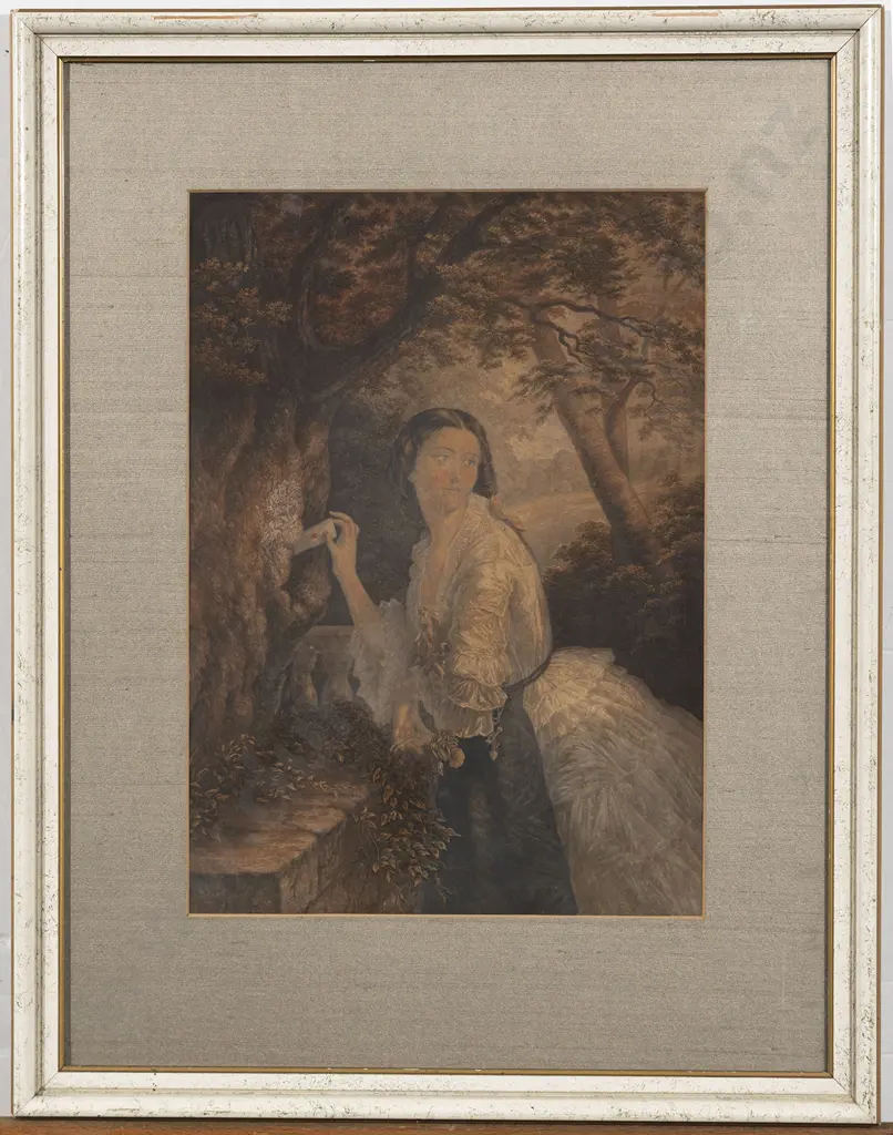 George Baxter Prints - The Lover's Letter Box and Five other Framed Works Image 1++
