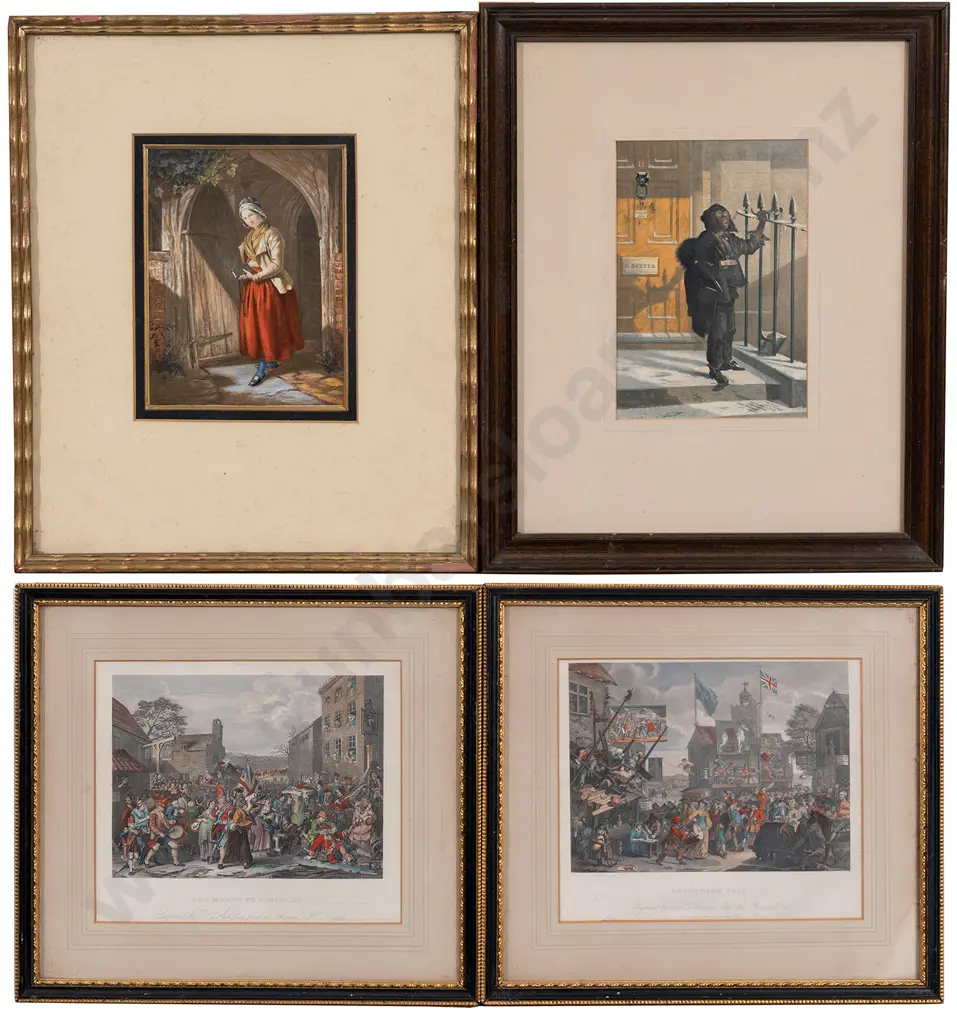 Two George Baxter prints and two engravings after William Hogarth Image 1++