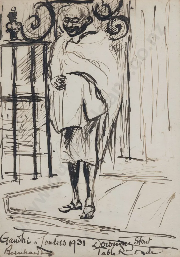 Gandhi in London 1931 to attend the Downing Street Second Round Table Conference Image 1++