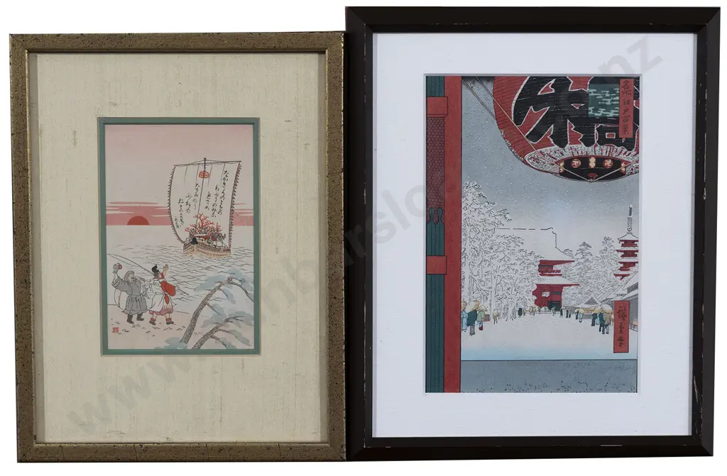 Pair Antique Chinese Watercolours on Rice Paper Image 1++