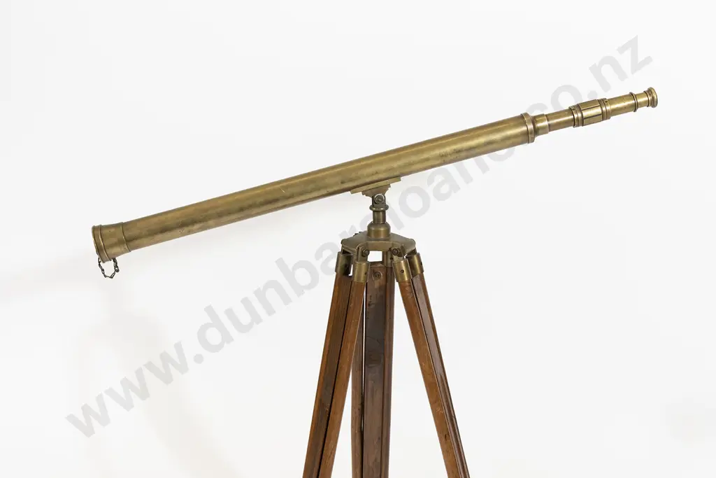 Large Victorian Brass Telescope and Stand Image 1++