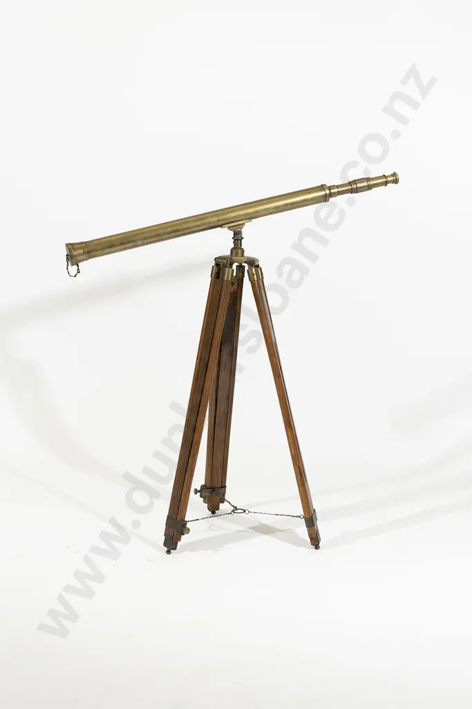 Large Victorian Brass Telescope and Stand Image 1++