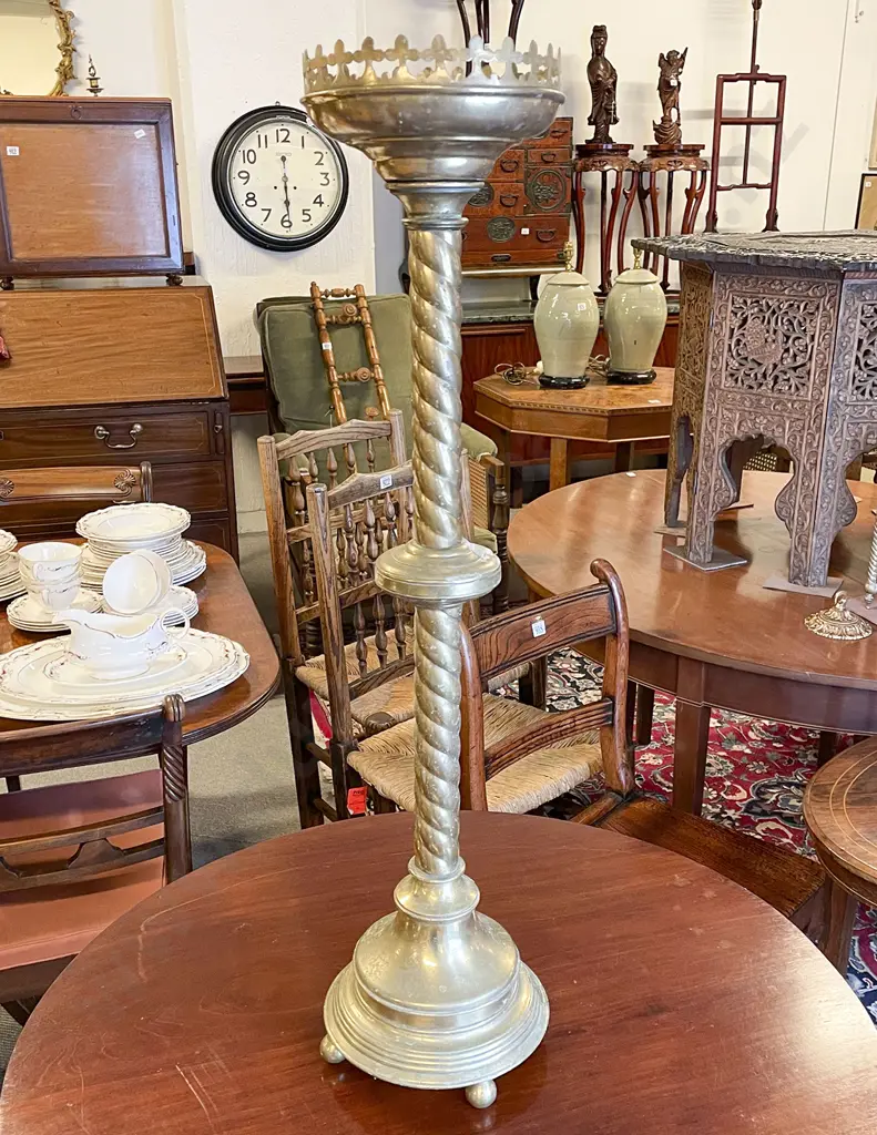 Large Brass Ecclesiastical Altar Candlestick Image 1++