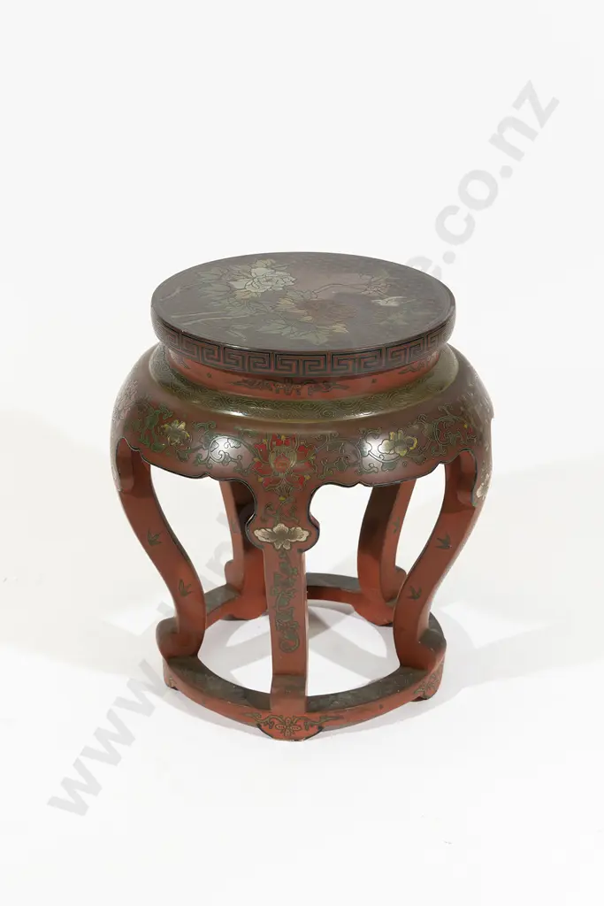 Chinese Lacquered Verandah Stool Image 1++