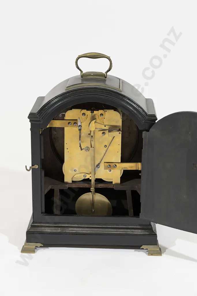 Geo III Ebonized Bracket Clock by Trendell of Reading Image 1++