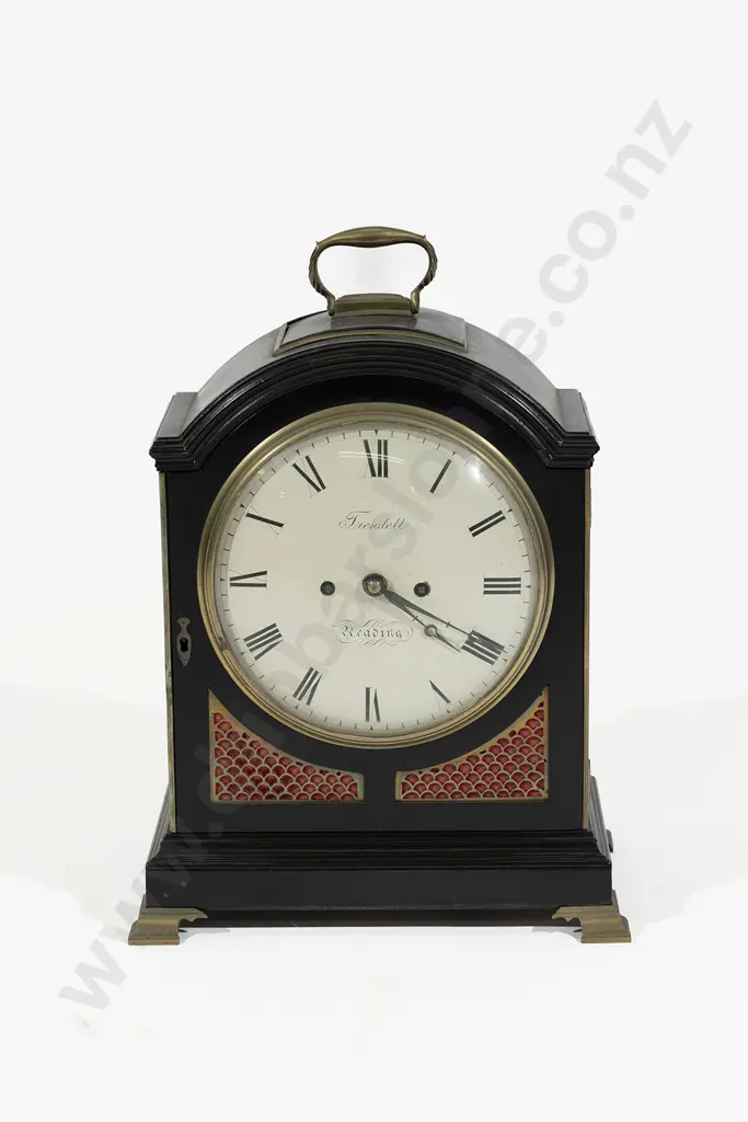 Geo III Ebonized Bracket Clock by Trendell of Reading Image 1++