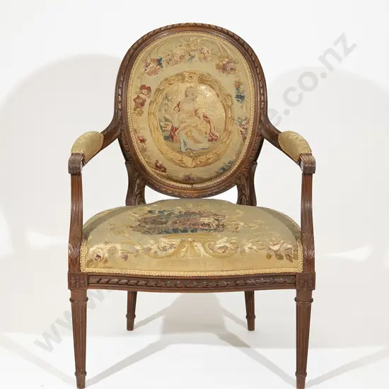 C19th French Walnut Fauteil